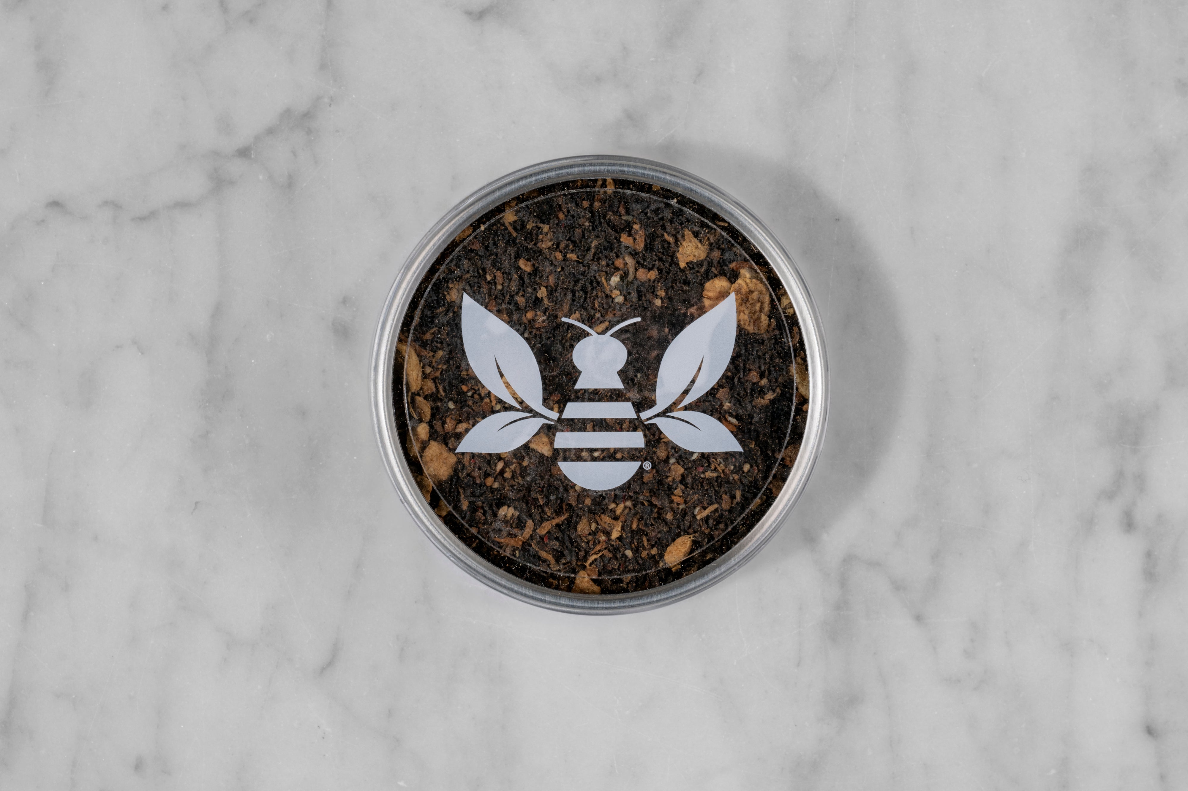 Masala Chai spicy black tea mini tea tin with a Saratoga Tea & Honey Co. Tea Bee Sticker.