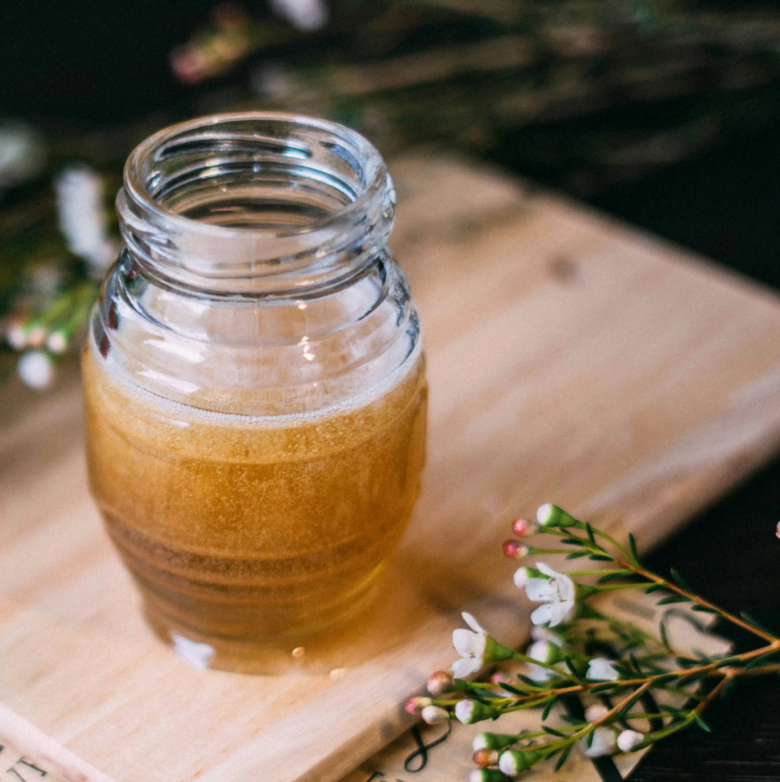 jar of crystallizing honey